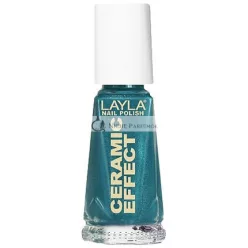   Layla Cosmetics 1243R23-028 Kerámia Hatású Körömlakk Celeb Zöld, 10 ml