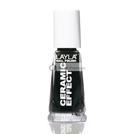 Layla Cosmetics 1243R23-031 Kerámia Hatású Körömlakk Tiszta Fekete, 10ml