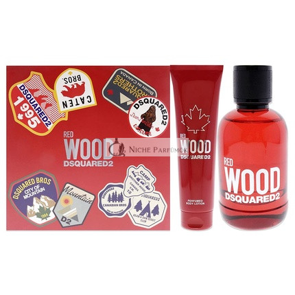 Dsquared2 Red Wood Geschenkset Eau De Toilette Spray 100ml + Körperlotion 150ml