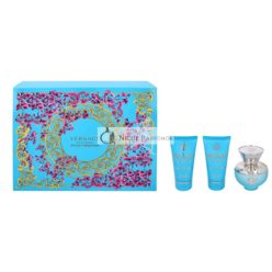   Versace Dylan Turquoise Eau de Toilette 50ml + testápoló 50ml + tusfürdő 50ml, ajándékcsomag nőknek