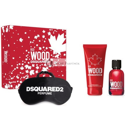 Dsquared2 Red Wood 3-teiliges Geschenkset Eau de Toilette 50ml - Duschgel 50ml - Nachtmaske