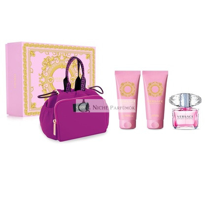 Versace Bright Crystal Eau de Toilette 4-teiliges Damen-Geschenkset mit Tasche