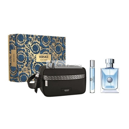 Versace Pour Homme Geschenkset - 100ml Eau De Toilette Spray und 10ml Eau De Toilette Spray mit Kosmetiktasche
