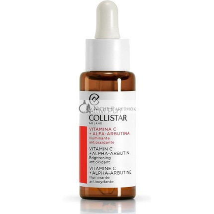 Collistar Attivi Puri Vitamin C Serum + Alpha Arbutin Gesichtstropfen für Anti-Aging Feuchtigkeitseffekt, 30ml