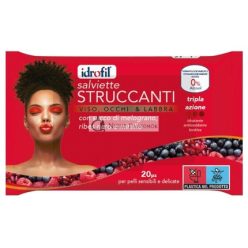   IDROFIL Sminklemosó Törlőkendő 20 db - Gránátalma Fekete Ribizli