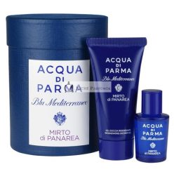   Acqua Di Parma Férfi Parfüm Minták Mini Blu Mediterraneo Mirto di Panarea, 5ml EDT + Tusfürdő 20ml Mediterrán Parfüm Férfiaknak és Nőknek