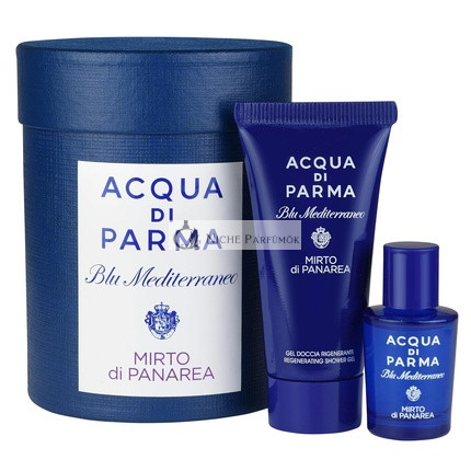 Acqua Di Parma Férfi Parfüm Minták Mini Blu Mediterraneo Mirto di Panarea, 5ml EDT + Tusfürdő 20ml Mediterrán Parfüm Férfiaknak és Nőknek