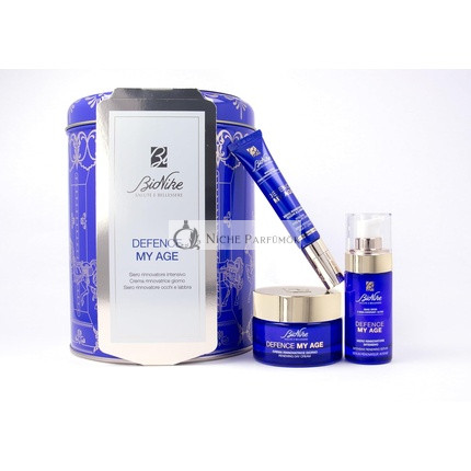 BioNike Ajándékcsomag Nőknek - Anti-Aging Védelem: My Age Intenzív Arcszérum 30ml, Napi Megújító Krém 50ml, Szem- és Ajakszérum 15ml Érett Bőrre