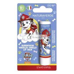   Naturaverde Kids Paw Patrol Vaníliás Ajkakápoló Kakaóvajjal Gyerekeknek, Organikus Shea Vajjal, UVA-UVB Szűrőkkel, SPF 15, 5.7ml