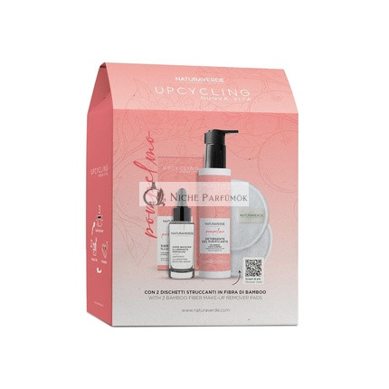 Naturaverde Gesichts-Pflegeset Upcycling Grapefruit Reinigungs-Gel 150ml und Serum 30ml Grapefruit-Extrakt, Vitamin C und Hyaluronsäure mit Abschminkpads