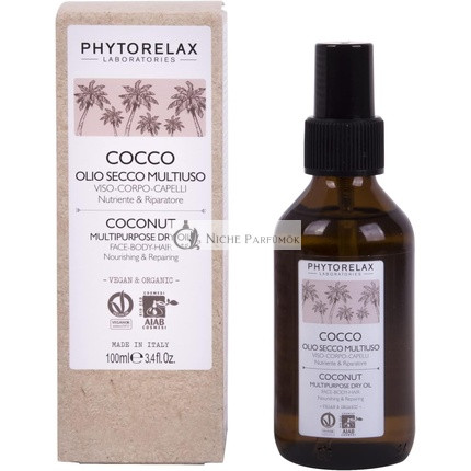 Phytorelax Laboratories Vegán Organikus Kókusz Többcélú Száraz Olaj Arcra, Testre és Hajra