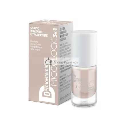 Dermovitamina Micoblock 3in1 Bézs Körömlakk 5ml - Gyorsan száradó körömlakk sérült körmök számára különleges hidratáló és lélegző formulával - Rugalmas