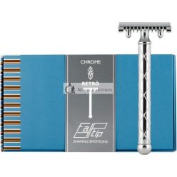 FaTip Silber Chrom Doppelrand Sicherheitsrasierer