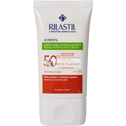 Rilastil Acnestil Sebo-Normalisierende Creme Beruhigende und Opazifizierende Wirkung Anti-Erythm Akne SPF 50+, 40ml