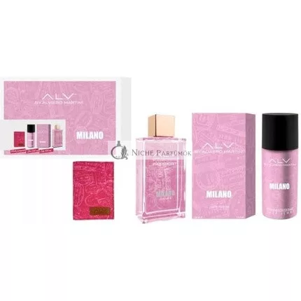 ALV By Alviero Martini Milano für Frauen Eau de Parfum, 100ml, Deodorant 150ml und Reisepasshalter