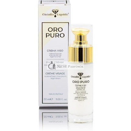 Arckrém Érett Bőrre Azonnali Lifting Hatással Kolloid Arannyal, Anti-aging Hialuronsavval, Betainnal és Damaszkuszi Rózsavízzel 30ml, Olaszországban készült