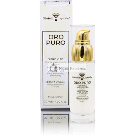 Ultra-Hatékony Arc Szérum Kolloid Arany 20 Ppm Tiszta Hyaluronsavval, 100% Organikus Ránctalanító, Bőrhibák Elleni, Öregedésgátló, 30ml