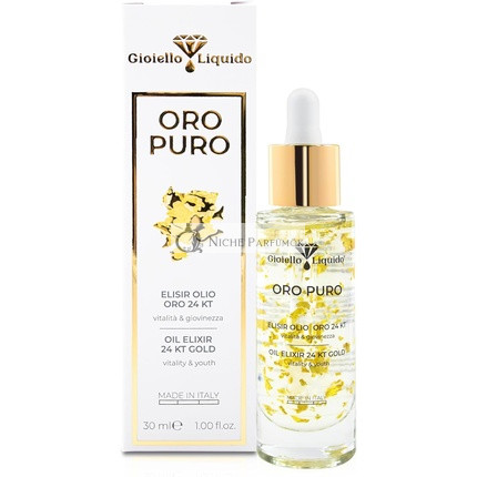 Gioiello Liquido Elixir 24 Kt Arany Olajokkal, Anti-Sötét Foltok Arcra és Testre, 30 ml