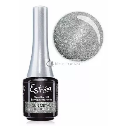 ESTROSA SMALTO SEMIPERCOLORE 7895 CHROME gun metal Körömlakk, 7 ml