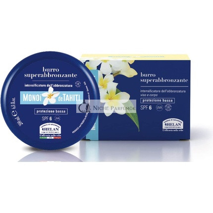 Helan Monoi De Tahiti Gesichts- und Körperbräunungsbeschleuniger Körperbutter und Bräunungsfeuchtigkeitsspender mit natürlichem Bräunungsbeschleuniger Sonnencreme mit Sonnenschutz SPF 6, 200ml