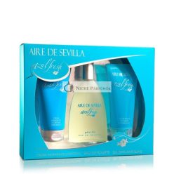   Aire de Sevilla Beauty Set Fresh Blue Edition Feuchtigkeitsspendende Körpercreme, Eau de Toilette, Peelinggel