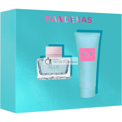 Antonio Banderas Blue Seduction Damen Geschenkset EDT 50ml + Körperlotion 75ml - Blumige aquatische Noten - Ideal für die Tagesnutzung