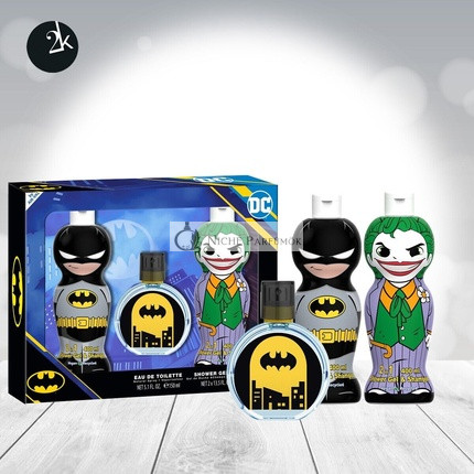 DC Warner Kids Geschenk mit Batman & Joker Duschgel 400ml und Batman EDT 50ml