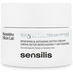   Sensilis Supreme Nappali Krém Detox Renováló Antioxidáns Anti-Aging Hyaluronsavval és SPF15, 50ml