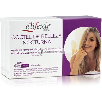 E'LIFEXIR Esszenciális Szépségkoktél Éjszakai Nutricosmetics Megújító Anti-Aging 60 Kapszula
