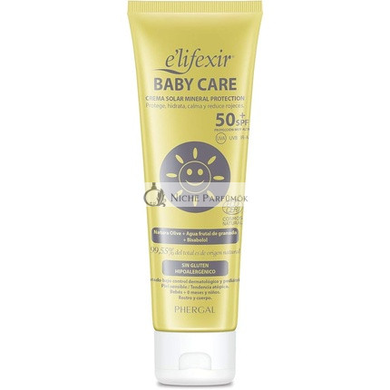 E'LIFEXIR Baby Care Sonnencreme für Babys und Kinder, hydratisierend, nährend, wasserfest, 100% mineralische Filter, gelb