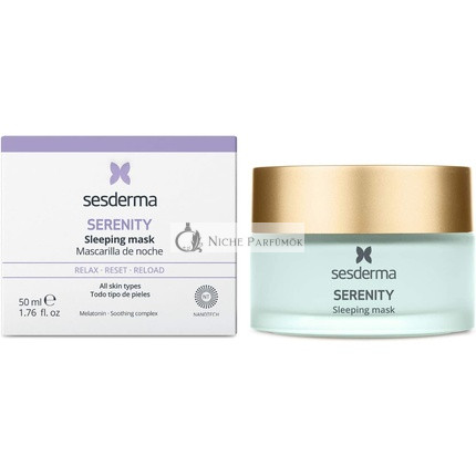 Sesderma Serenity Éjszakai Maszk, Ragyogó Hatás az Arcra, Nyakra és Dekoltázsra, 50ml
