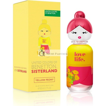 United Colors of Benetton Sisterland Gelbe Pfingstrose Eau de Toilette für Frauen 80ml