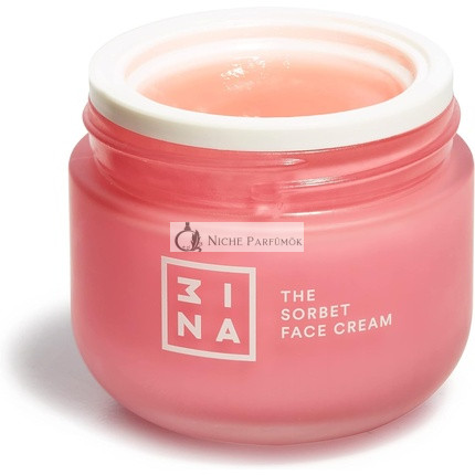 3INA Make-up The Sorbet Gesichtscreme Koralle Feuchtigkeitsspendend Beruhigend Nährend Tag und Nacht Leichte Textur mit Olivenöl und Süßmandelöl Für Alle Hauttypen Vegan Tierversuchsfrei