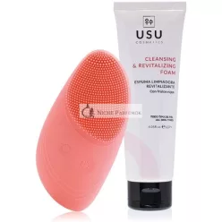   K-Beauty Reinigungsroutine Paket 2.0 Rote Frucht Gesichtsreinigungsschaum + NUSU Bürste 2.0 - USU Cosmetics