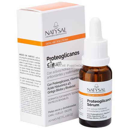 Proteoglikánok szérum 20ml C-vitaminnal, hialuronsavval, ginkgo bilobával és biszabolollal száraz és dehidratált bőrre, Spanyolországban készült