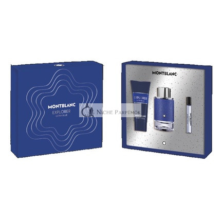 Montblanc Explorer Blue Eau De Parfum für Herren, 100ml + Aftershave Balsam 150ml + Miniatur 4.5ml