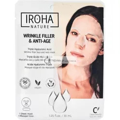   Iroha Nature Anti-Aging & Faltenfüllende Tuchmaske mit Dreifachem Hyaluronsäure