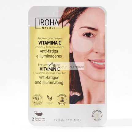 IROHA NATURE Szemhidratáló Ránctalanító Párnák C-vitaminnal, Uborkával és Hialuronsavval