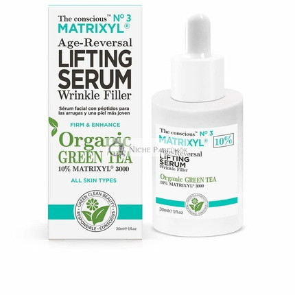 The Conscious Matrixyl Öregedésgátló Emelő Szérum Organikus Zöld Teával Nőknek, 30ml