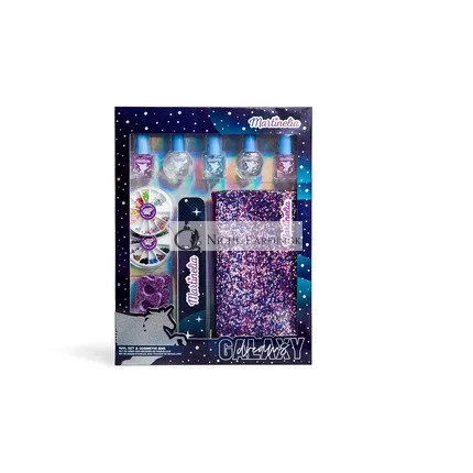 MARTINELIA GALAXY DREAMS KÖRÖM KÉSZLET ÉS KOZMETIKAI TÁSKA Színes Gyerek Körömlakk Készlet Kozmetikai Táskával - Ideális Ajándék Lányoknak