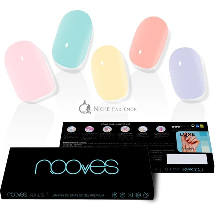 NOOVES NAILS Premium Vorgeheilte Gel-Nagelblätter Farbbrücke Multicolor, Halbfertige Gel-Nagelstreifen, Halbfeste Gel-Nagelsticker