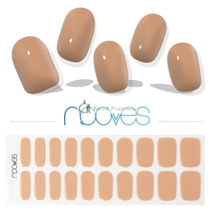 NOOVES NAILS Premium Vorgeheizte Gel-Nagelfolien Cru au Soleil Braun Halbfertige Gel-Nagelstreifen, Halbtägige Gel-Sticker