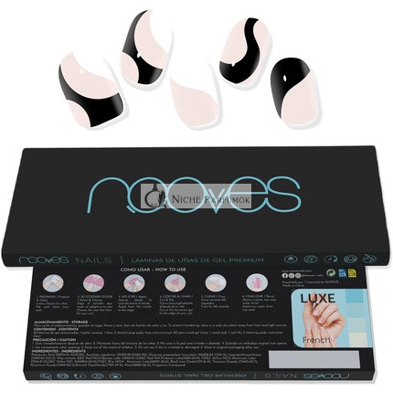 NOOVES NAILS Premium Vorgehärtete Gel-Nagelfolien Weißes Kuhmuster, Halbhärtende Gel-Nagelstreifen, Halbdauerhafte Gel-Aufkleber
