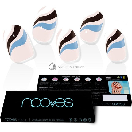 NOOVES NAILS Premium Vorbehandlungs-Gel-Nagelfolien, Fließendes Stream-Muster, Halbhartes Gel-Nagelstreifen, Halbdauerhafte Gel-Aufkleber