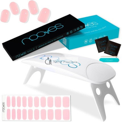 NOOVES NAILS Premium Rosa Gel-Nagelblätter mit tragbarer UV/LED-Nagellampe 8W