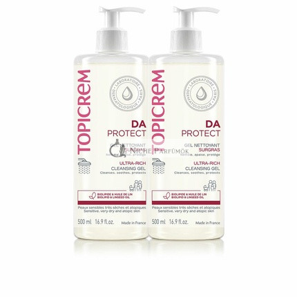 Topicrem DA Protect Reinigungs-Gel, 500ml - Packung mit 2