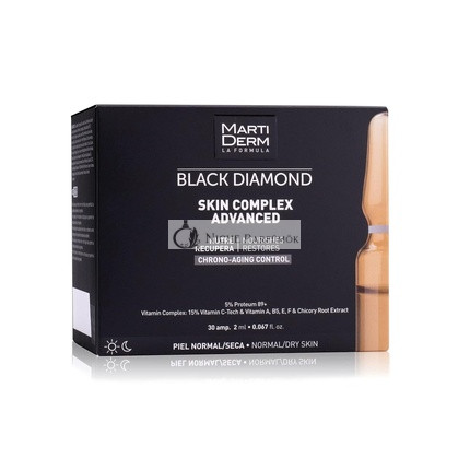 Martiderm Black Diamond Ránctalanító Száraz/Normál Bőrre, 30 Ampulla, 2ml