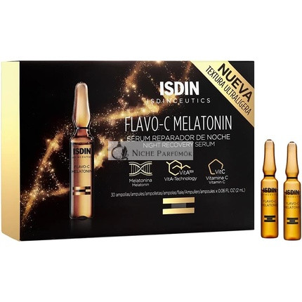 ISDIN Isdinceutics Flavo-C Melatonin Éjszakai Javító Szérum 30 Ampulla, 0.2119kg