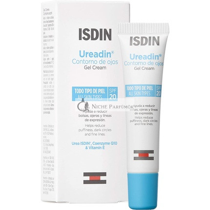 ISDIN Augen-Gel-Creme mit SPF 20 15ml - Reduziert geschwollene Augen, dunkle Ringe und Falten unter den Augen