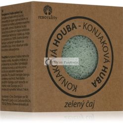   Renovality Konjac Gombafürdő Zöld Tea Tisztító Szivacs, 7x4 cm